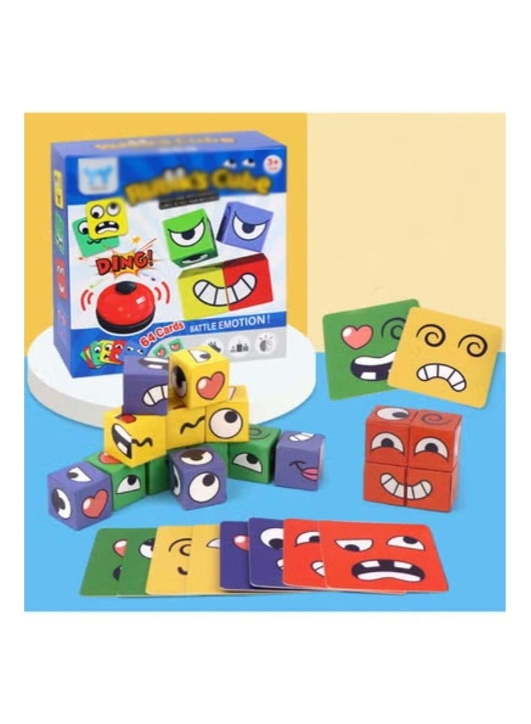 Arabest Children's Face Expression Cube, Fun Parent-Child Table Games, Early Education Puzzle Block Toys, Educational Desktop Interactive Games - Image 3